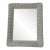 Vintage White Rectangle Wicker Frame Mirror For Sale