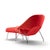 Red Eero Saarinen for Knoll Mid Century Medium Womb Chairs - Pair With Ottoman For Sale - Image 8 of 13
