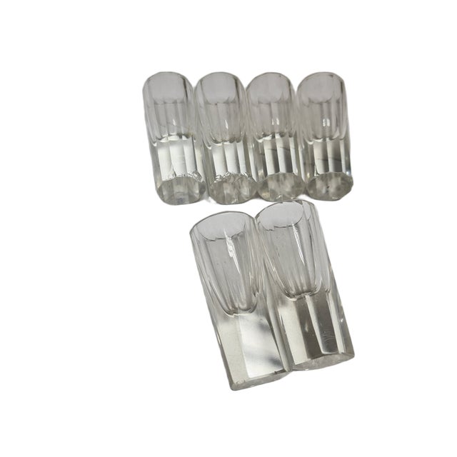 Art Deco Vodka Shot Glasses from Hortensja Glassworks, Poland, 1950s, Set of 7 For Sale - Image 16 of 18