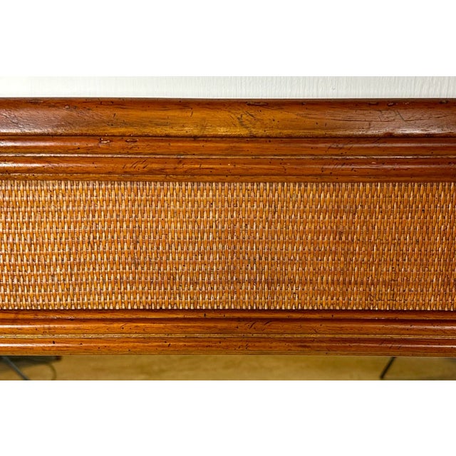 Brown Vintage Drexel Mid Century Modern / Campaign “Passage” Collection Campaign Wall Mirror For Sale - Image 8 of 11