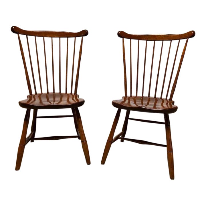 redbunny ！Champion 木製そり レトロ　アンティーク Mid 20th Century Pair of Vintage Stickley Solid Cherry Fan Back