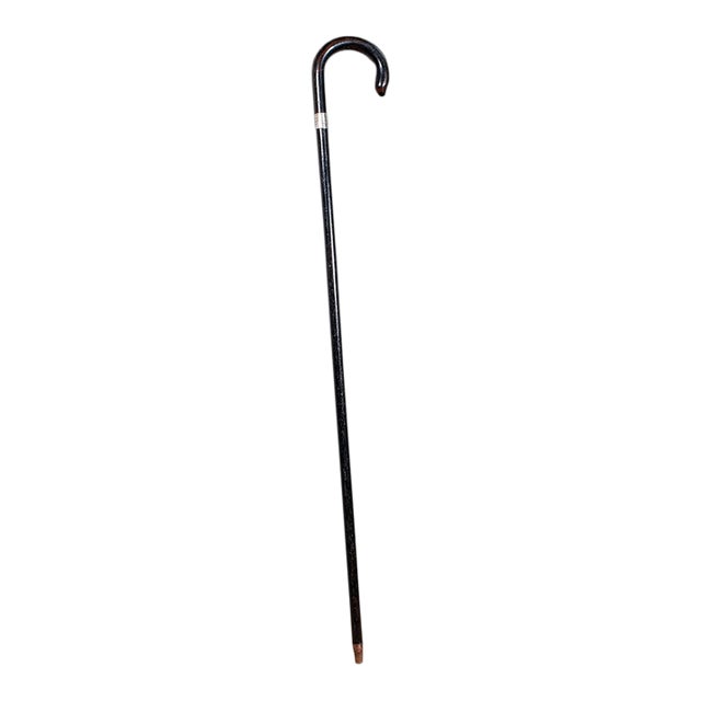 Vintage Gentleman's Walking Cane, English, Brass, Stick, Hallmarked Silver, 1935 For Sale