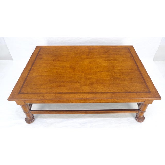 Large 44x60 Rectangle Turned Legs English Style Coffee Table MINT