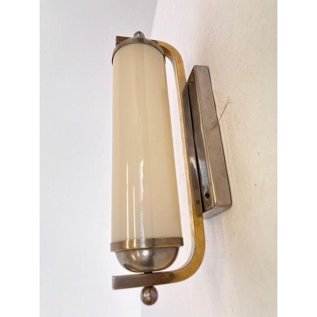 1930s Vintage Bauhaus Chrome and Glass Wall Lamp, 1930s For Sale - Image 5 of 9