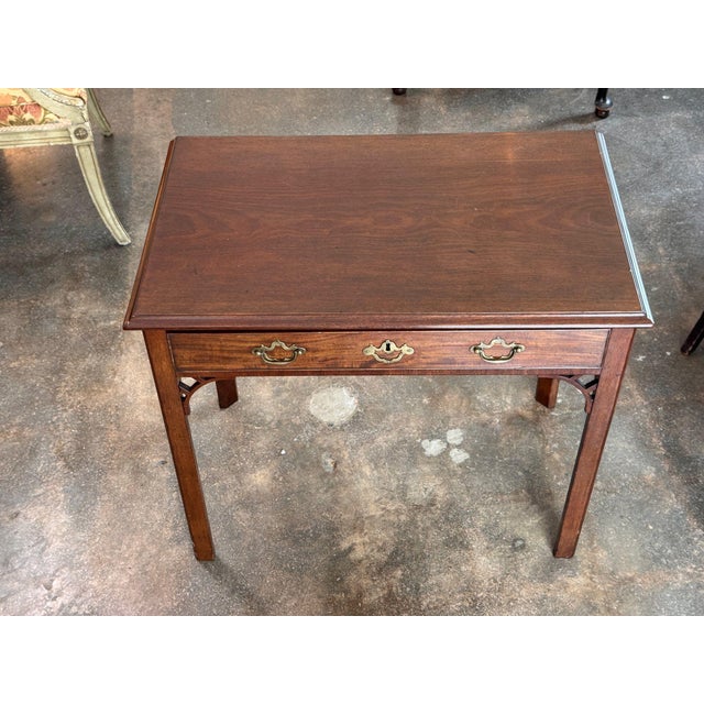 Late 18th Century George III Mahogany Side Table With Pierced Brackets For Sale - Image 6 of 13