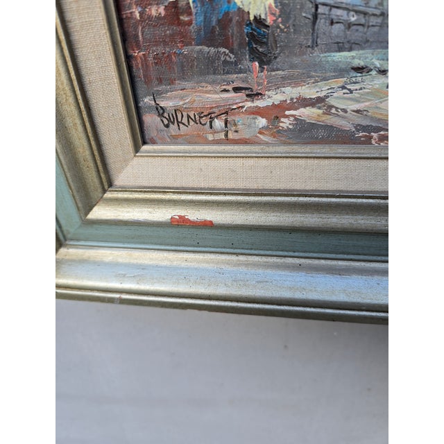 Mid 20th Century Mid 20th Century Paris Scene Oil Painting For Sale - Image 5 of 7