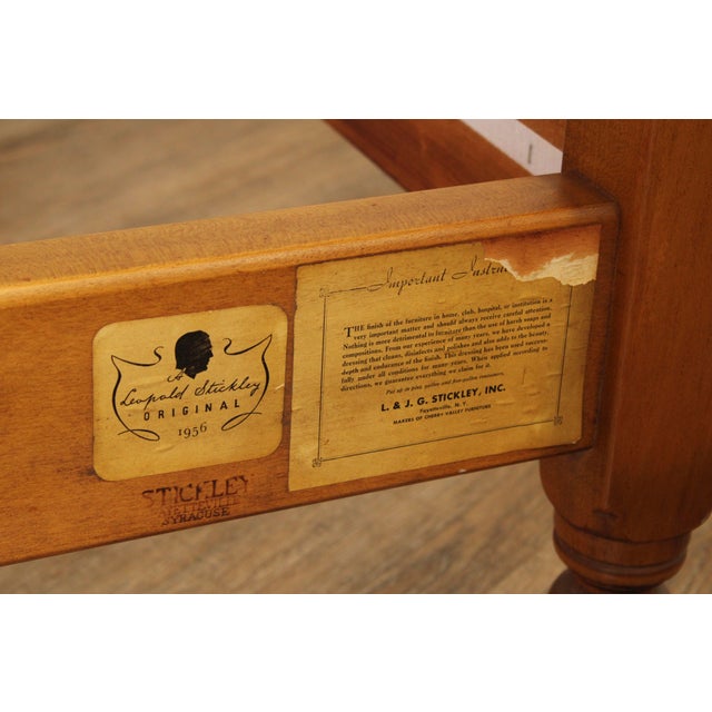 Brown L. & J.G. Stickley Vintage Cherry Full-Size Poster Bed For Sale - Image 8 of 13