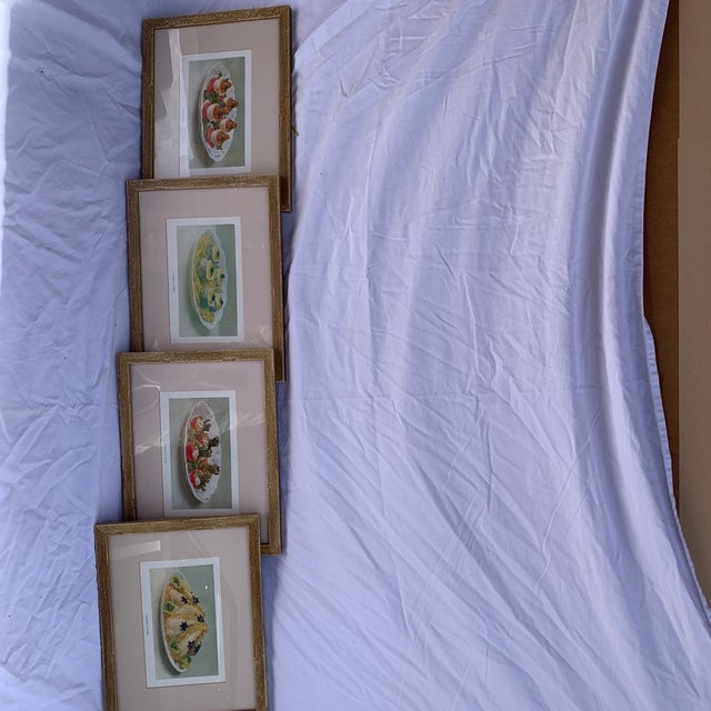 Fun vintage food prints beautifully framed. These purchased in small London shop 1990's. There are 4 total.