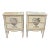 Neoclassical Style Hand Painted 2 Drawer Side Tables - a Pair For Sale