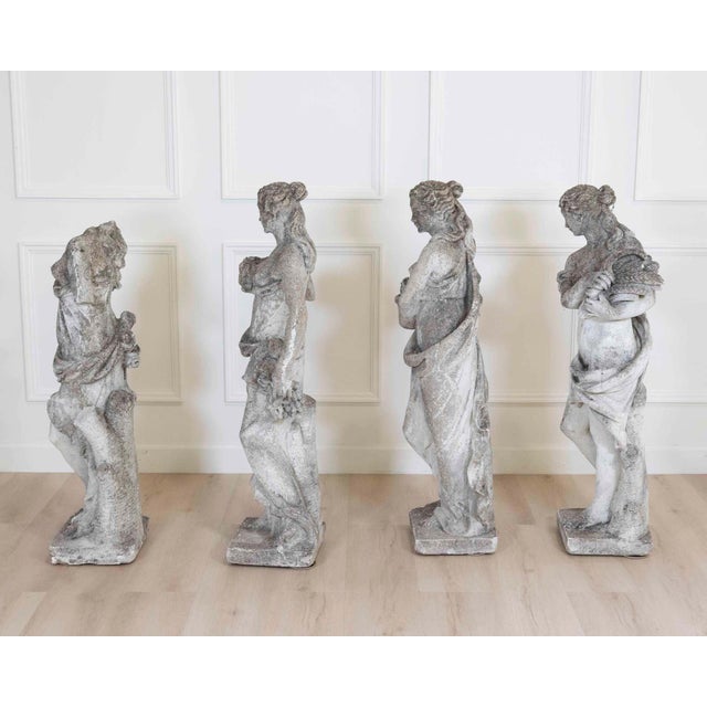 Mid 20th Century Set of Four Italian 1930s Neoclassical Garden Sculptures, The Four Seasons For Sale - Image 5 of 15