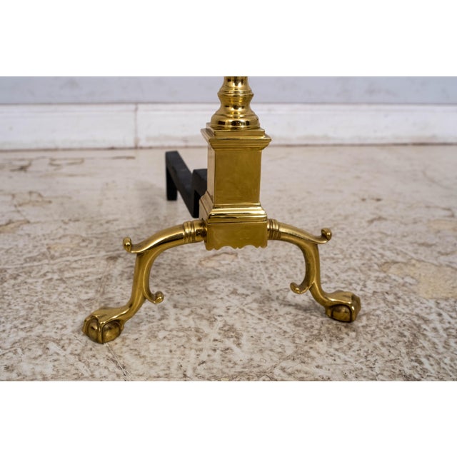 Pair Virginia Metalcrafters Colonial Williamsburg Fireplace Andirons For Sale - Image 9 of 11