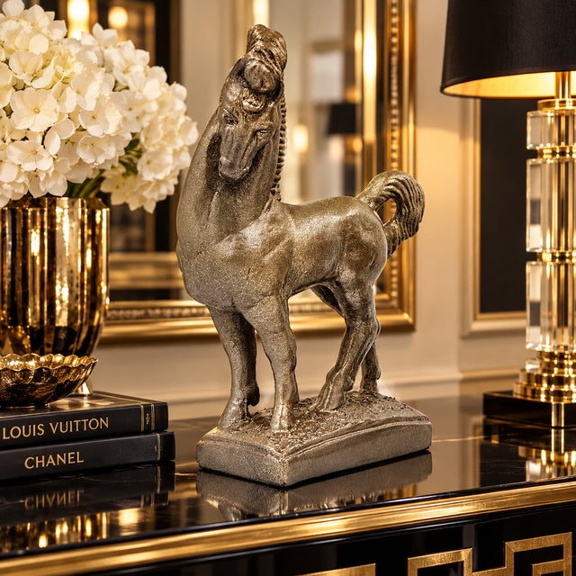 Bronze Superb Jaru Ceramic Greek Revival Roman Stallion Horse Sculpture 1970s For Sale - Image 8 of 11