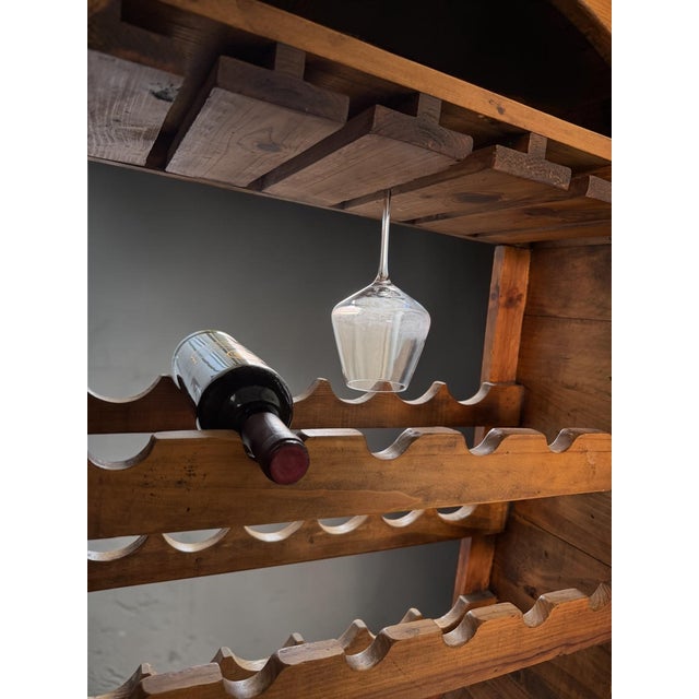 Rustic Freestanding Mexican Barrel-Style Wooden Wine Rack and Glass Holder, 1980 For Sale - Image 11 of 13