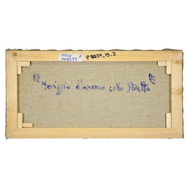 Pino Romanò, Winter Afternoon on the Strait of Messina, Oil Painting, 1990s For Sale - Image 3 of 5