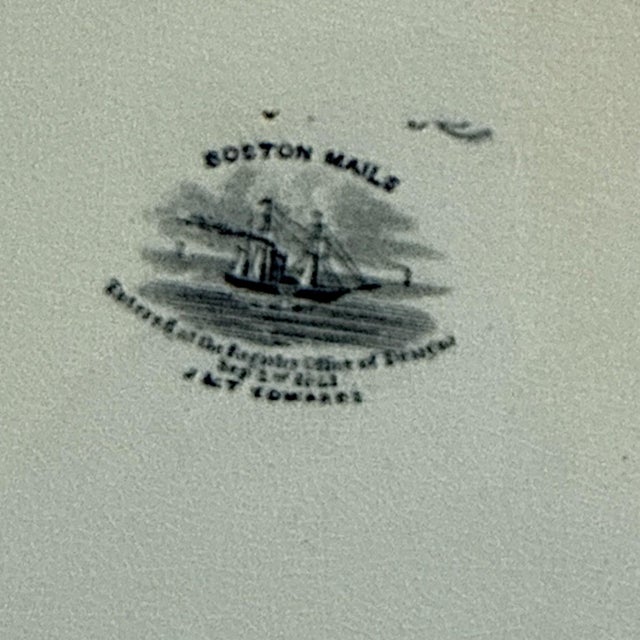 Black Rare Large 19th-Century Boston Mails “Saloon” Ironstone Platter - 18" For Sale - Image 8 of 11