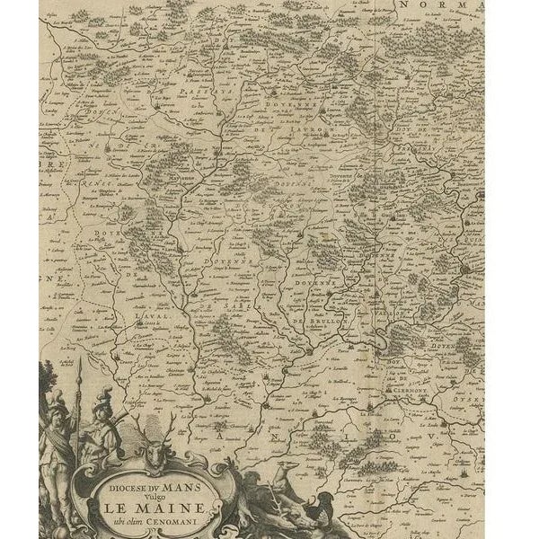 Antique Map of the Region of Maine by Janssonius, 1650 For Sale - Image 3 of 5