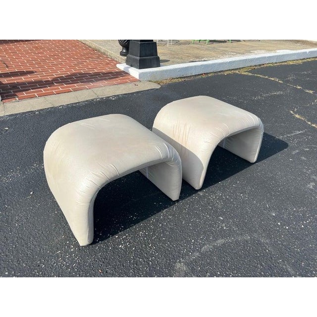 Pair of Post Modern Waterfall Ottomans For Sale - Image 14 of 18