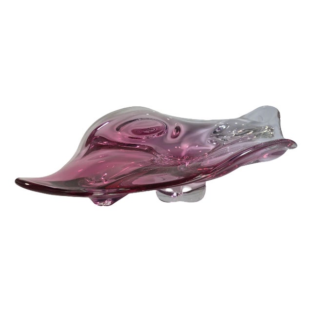 Art Deco Glass Bowl by Josef Hospodka for Chřibská, 1964 For Sale