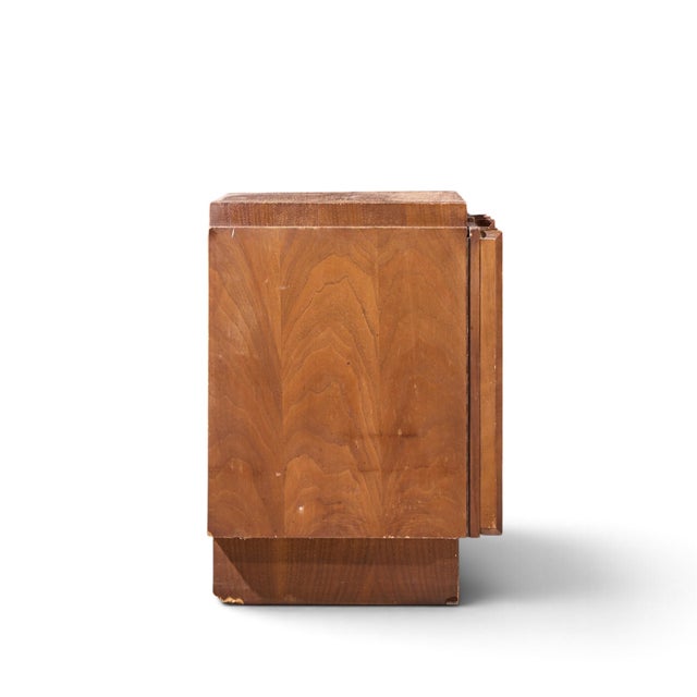 Tobago Brutalist Mid Century Walnut Nightstand For Sale - Image 4 of 7