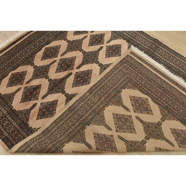 Bokhara Jaldar Rug 5’7” X 7’8” Beige Wool Tribal Hand-Knotted Oriental Carpet For Sale - Image 11 of 12