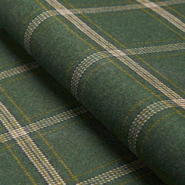 Sample - Schumacher Blackburn Merino Plaid in Green For Sale