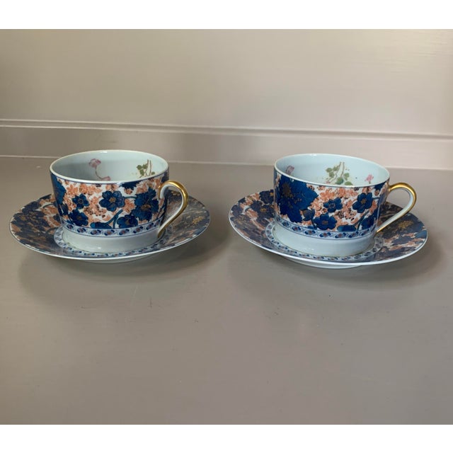 Antique Haviland Dammouse Tea Cups and Saucers Set- C.1880's For Sale - Image 9 of 12