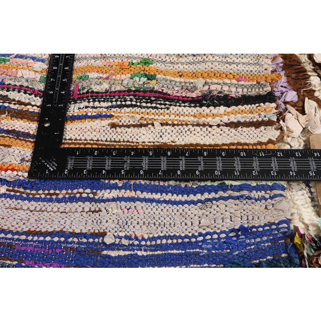 Textile Vintage Azilal Boucherouite Moroccan Rug, 04'10 X 06'10 For Sale - Image 7 of 10