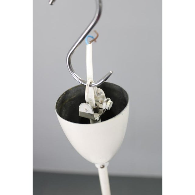 Vintage Brass Pendant Light with Opaline Glass Diffuser, 1950s For Sale - Image 11 of 16