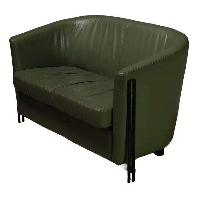 Vintage Leather Club Sofa by Touche, 1980s For Sale