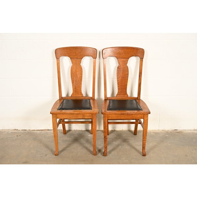 Heywood Wakefield Antique Mission Oak Arts & Crafts Side Chairs or Dining Chairs, Pair For Sale - Image 15 of 15