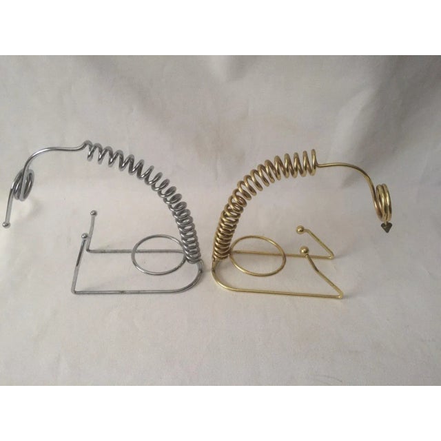 Vintage Modern Hollywood Regency Brass Chrome Wine Server - a Pair For Sale - Image 4 of 6