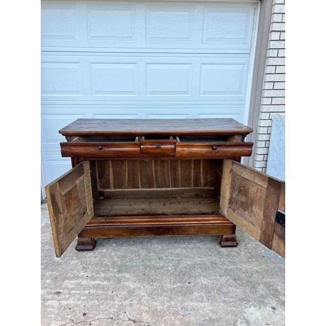 French 19th Century Louis Philippe Solid Walnut Two Door Buffet For Sale - Image 9 of 12