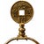 Metal 1960’s Paul Hanson Hammered Polished Brass Chinoiserie Table Lamps With Coin Finials For Sale - Image 7 of 14
