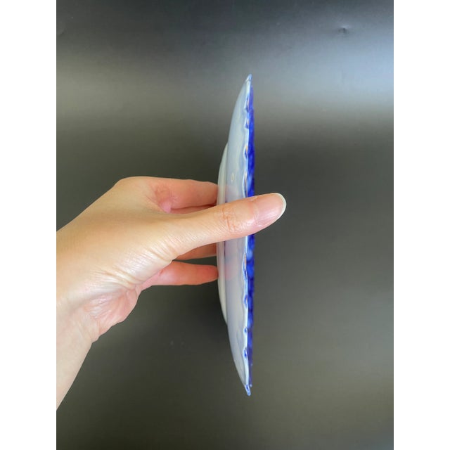 Antique Henry Alcock Delamere Flow Blue Dinner Plate With Gold Accents For Sale In Las Vegas - Image 6 of 9