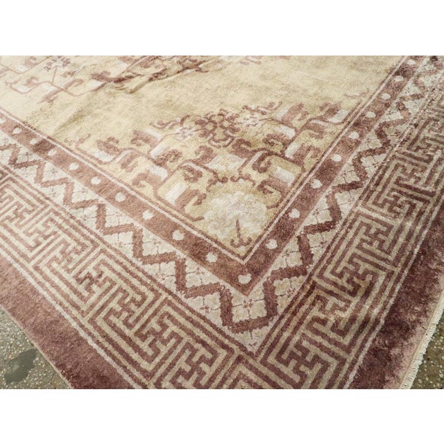 Beige Galerie Shabab Collection Mid-20th Century Vintage Silk Chinese Rug For Sale - Image 8 of 9