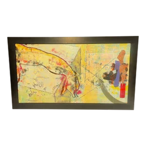 1980's, 'The Creation', Contemporary Abstract Painting by John Kokkinos, Framed