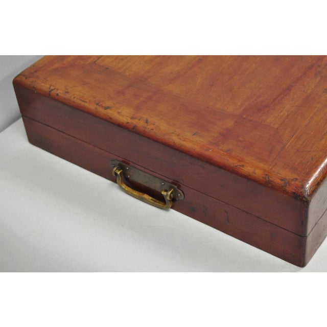 Antique S Kind & Sons Edwardian Mahogany Fitted Silverware Flatware Case Chest For Sale In Philadelphia - Image 6 of 18