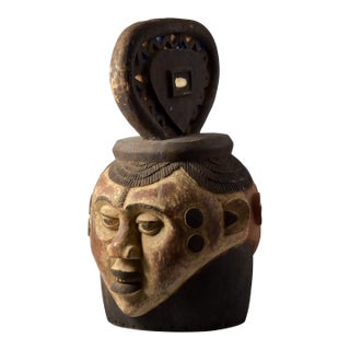 Early 20th Century Igbo Huge Wood Carved Mask Nigeria For Sale