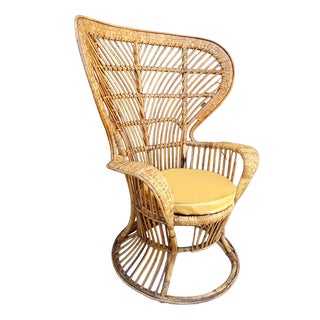 Emmanuelle Armchair in Rattan by Gio Ponti, Italy, 1960 For Sale