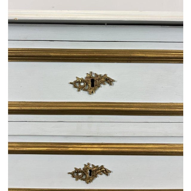 Metal Vintage French Carved Chest of 3 Drawers For Sale - Image 7 of 17
