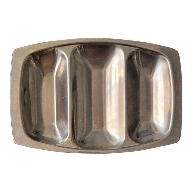 1960s Cultura Sweden Stainless Steel Divided Tray Chairish