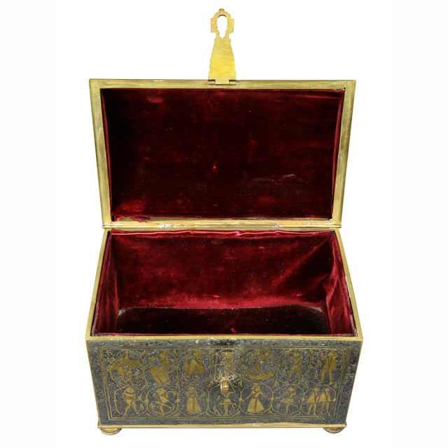 Late 19th Century Renaissance Revival Damacened and Bronze Casket For Sale - Image 5 of 13