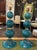 Modern Pair of Modern Teal Ball Form Murano Glass Lamps For Sale - Image 3 of 6