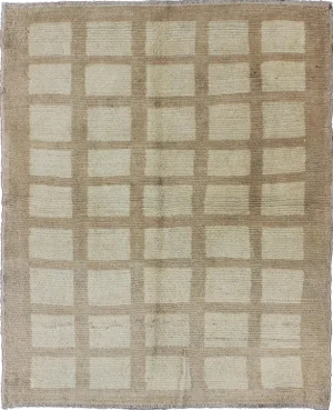 Keivan Woven Arts, En-112281, 1920's Vintage Turkish Oushak Rug- 4′1″ × 5′1″