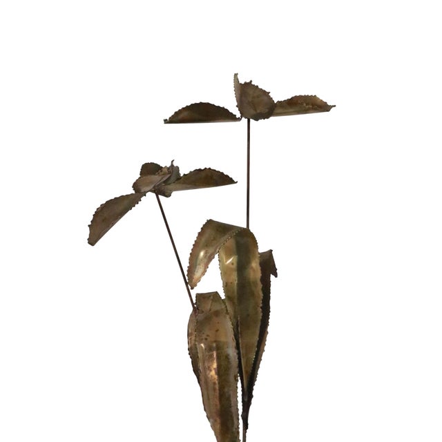 Brutalist Torch Cut Metal Flower After Jere C. 1970's For Sale In New York - Image 6 of 6
