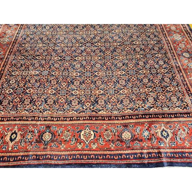 Mid 20th Century Vintage Persian Mahal Sultanabad Rug, Wool Pile, Allover Geometric Design For Sale - Image 5 of 12
