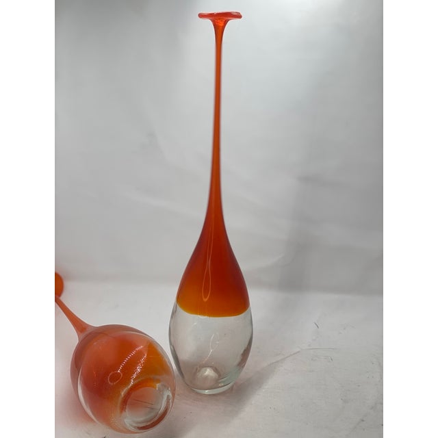 Mid-Century Modern Kamei Glass Solifleur Bud Vases - Set of 4 For Sale - Image 10 of 15