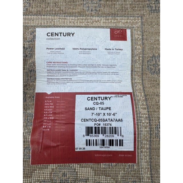 Loloi Rugs 7ft 10in X 10ft 6in Loloi Rugs Century Collection Area Rug, Sand For Sale - Image 4 of 12