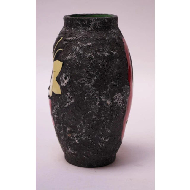 Mid-Century Modern Mid-Century Italian Modern San Marino Fat Lava Ceramic and Enamel Vase For Sale - Image 3 of 13