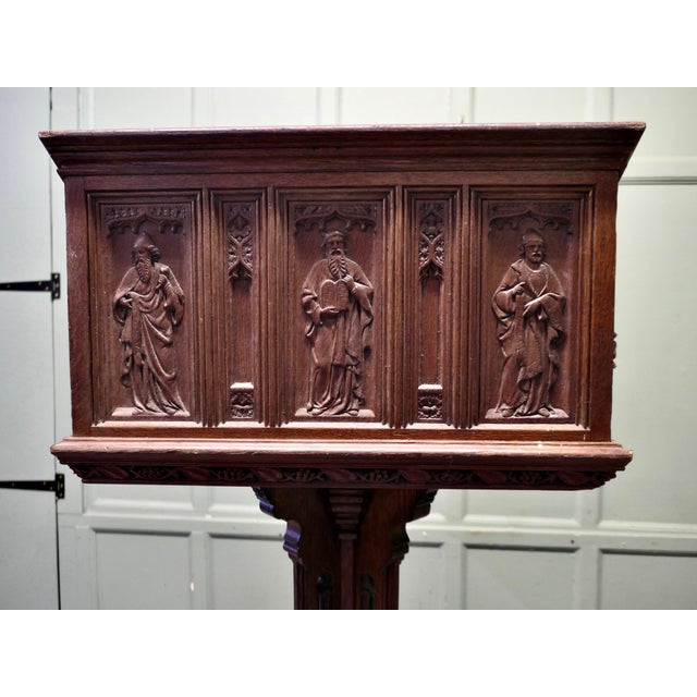 Wood 19th Century Carved Oak Reading Podium For Sale - Image 7 of 8